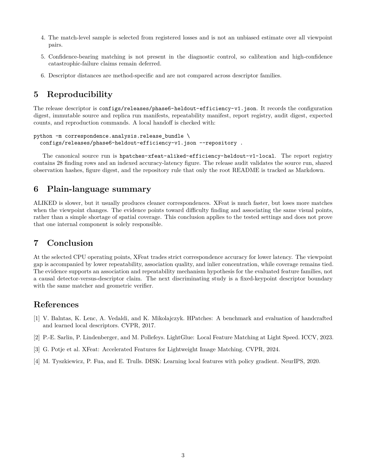 Feature Matching Benchmark report, page 3 of 3
